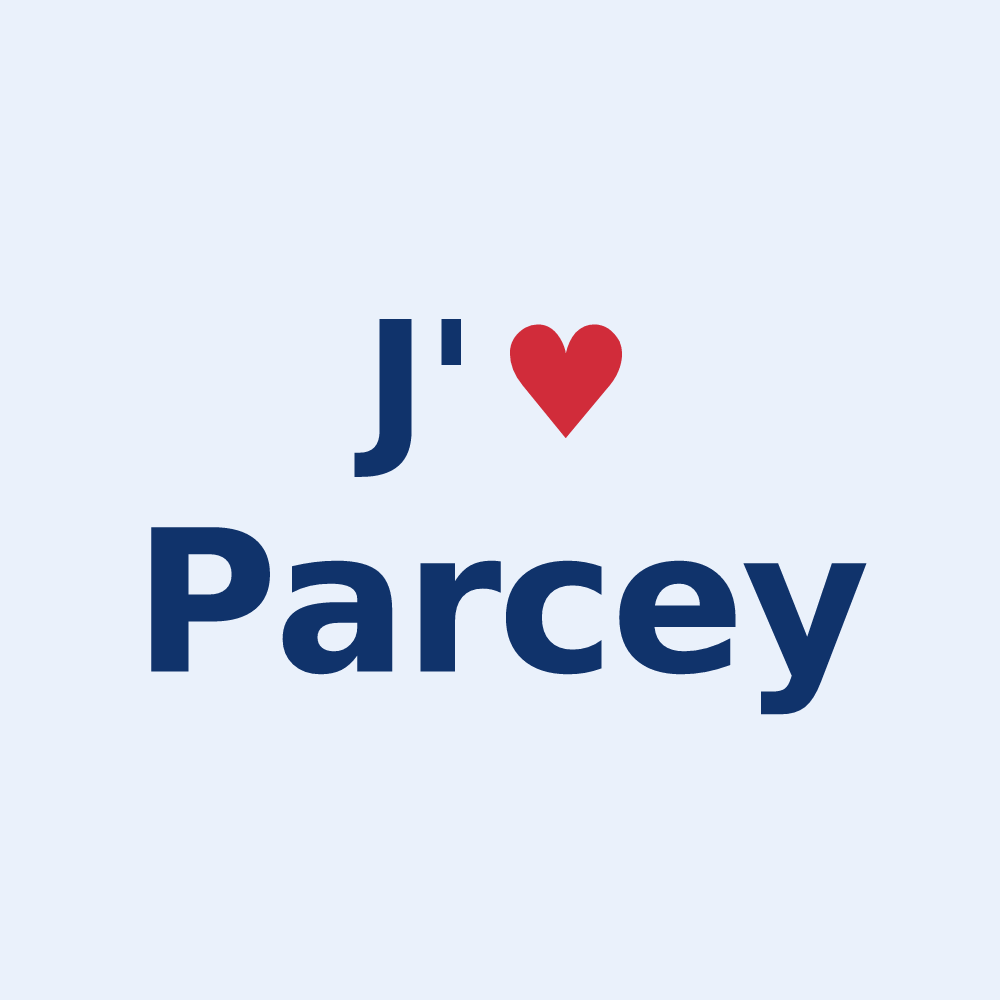 Sticker personnalisé Parcey — design J'aime Parcey