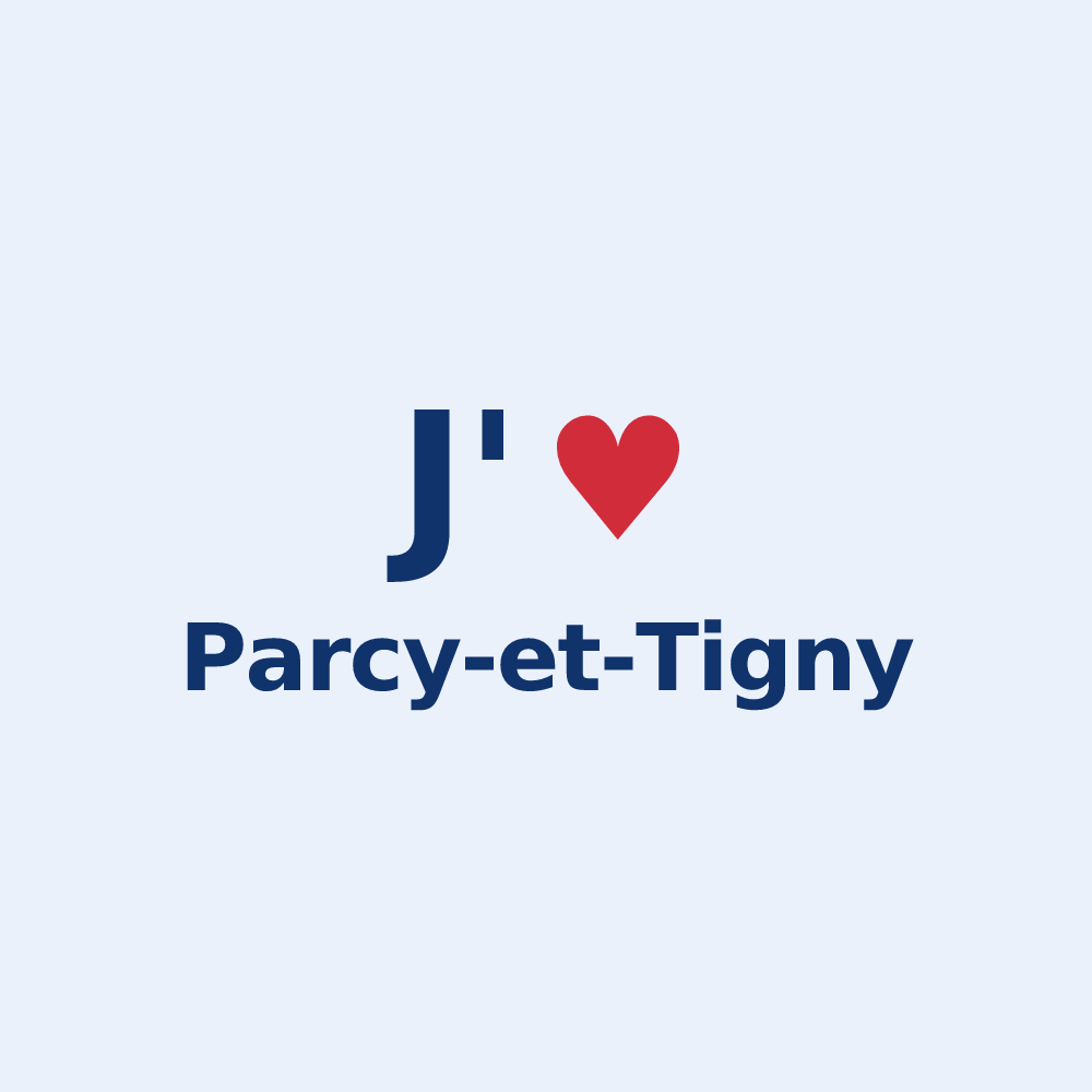 Sticker personnalisé Parcy-et-Tigny — design « J'aime Parcy-et-Tigny » imprimé sur le sticker
