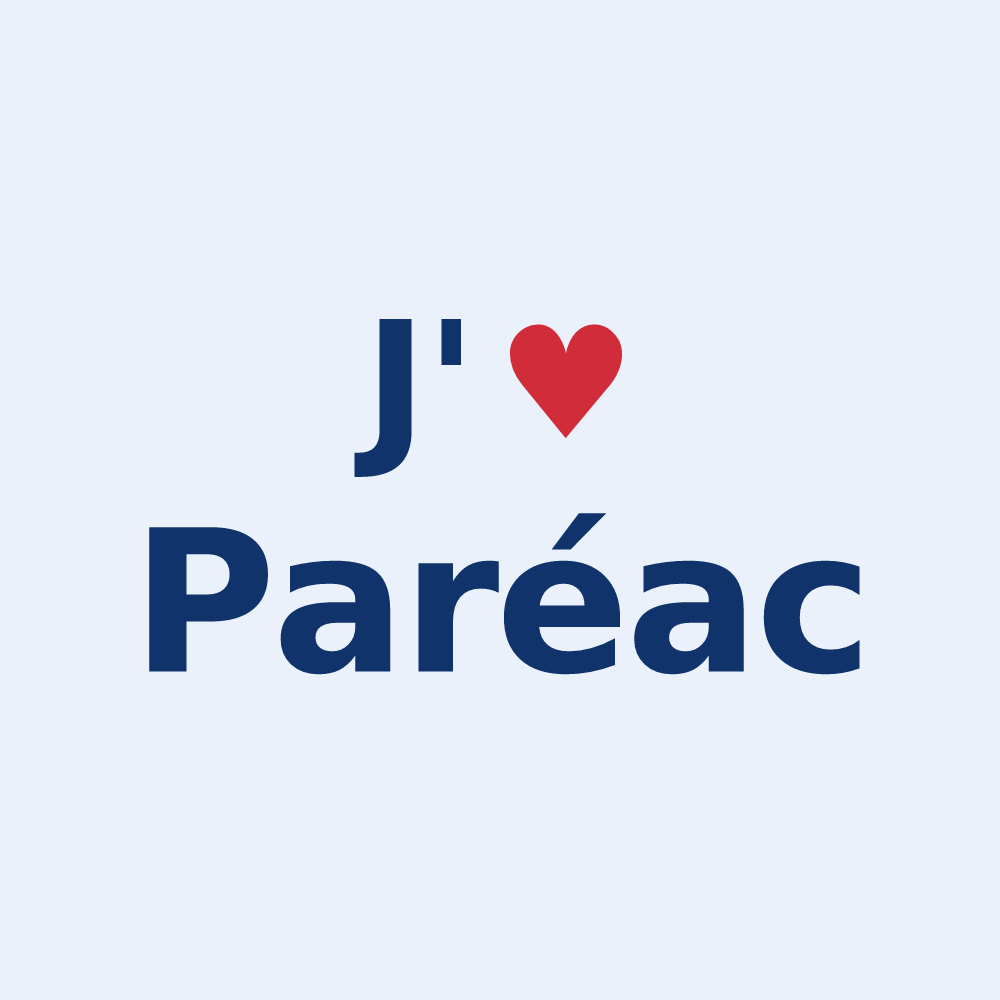 Sticker personnalisé Paréac — design J'aime Paréac