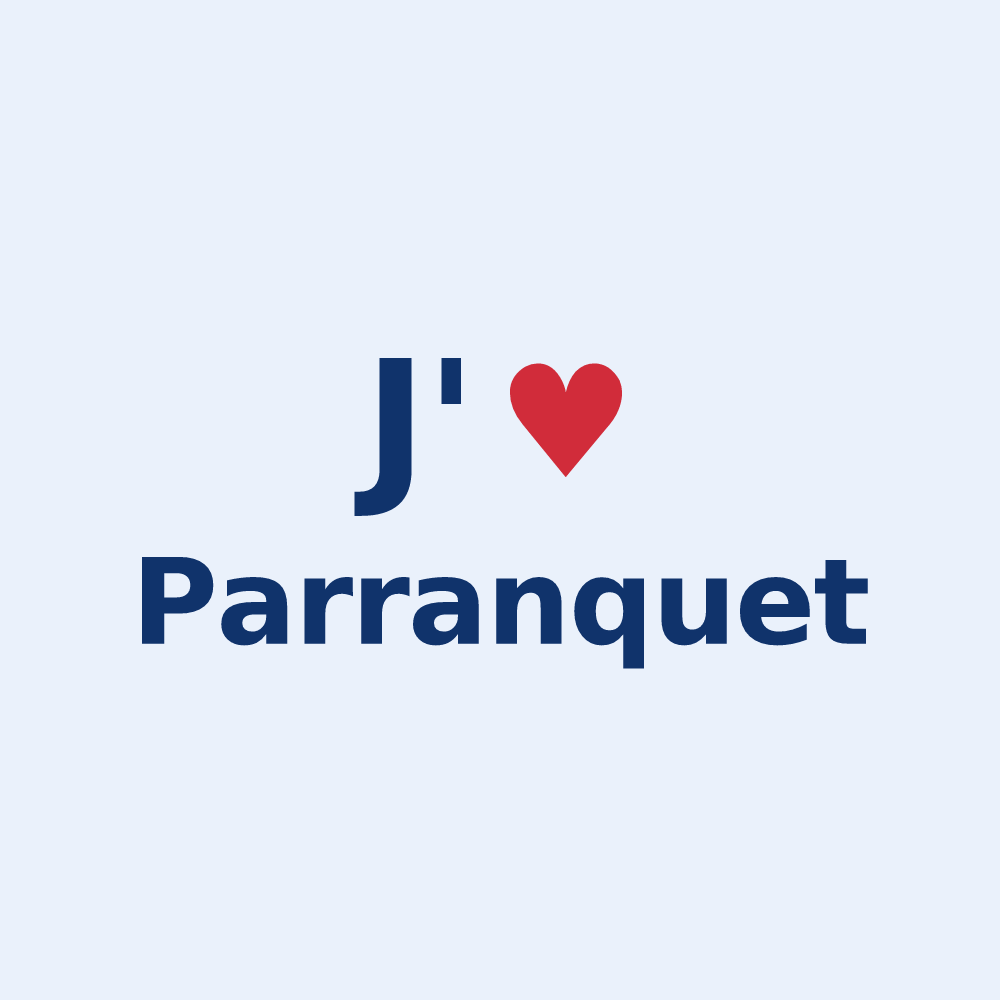 Sticker personnalisé Parranquet — design J'aime Parranquet