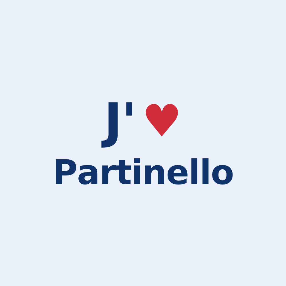 Sticker personnalisé Partinello — design J'aime Partinello