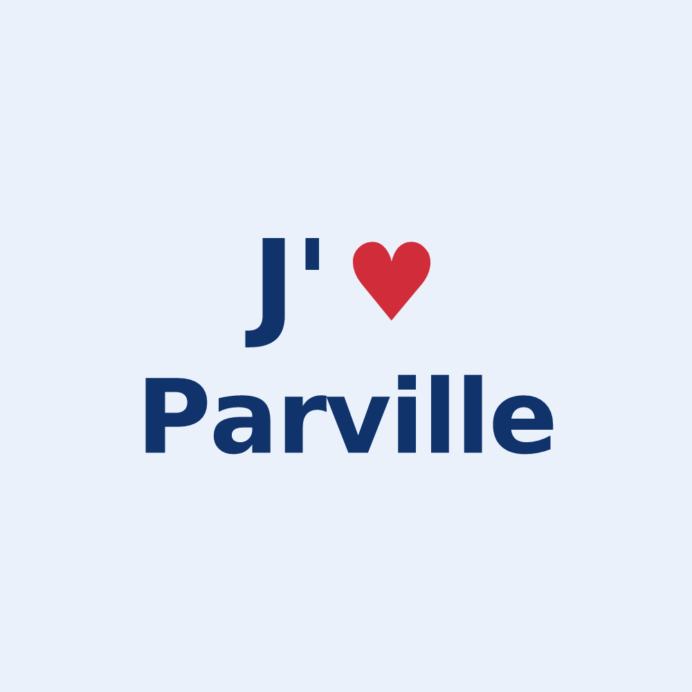 Sticker personnalisé Parville — design J'aime Parville