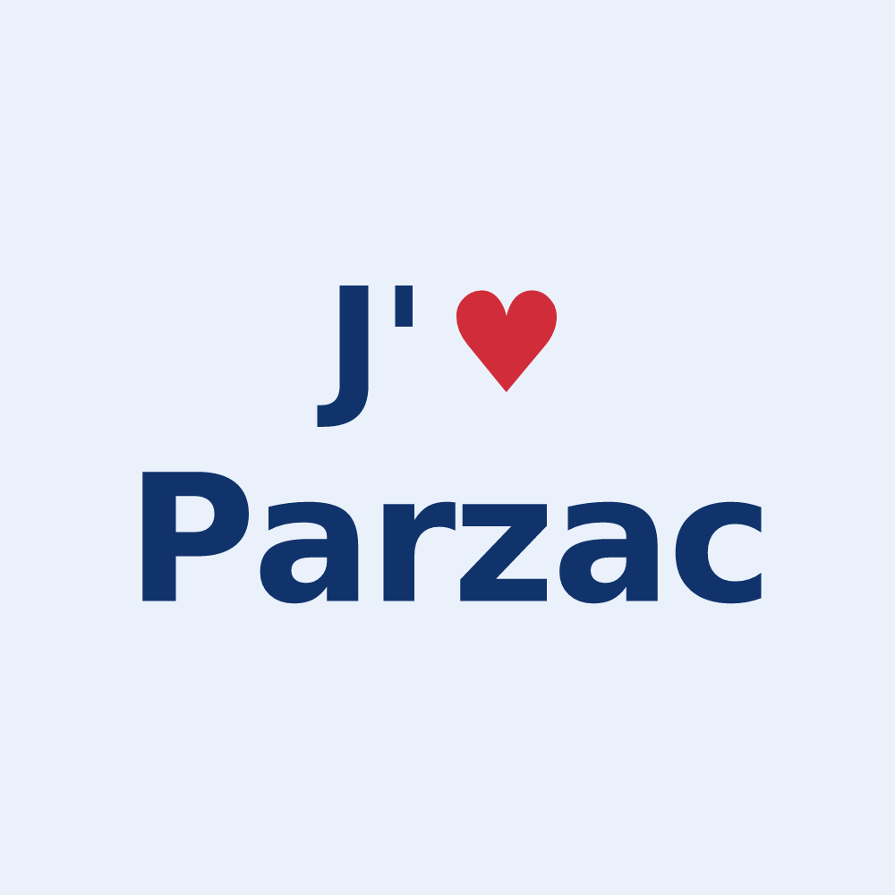 Sticker personnalisé Parzac — design J'aime Parzac