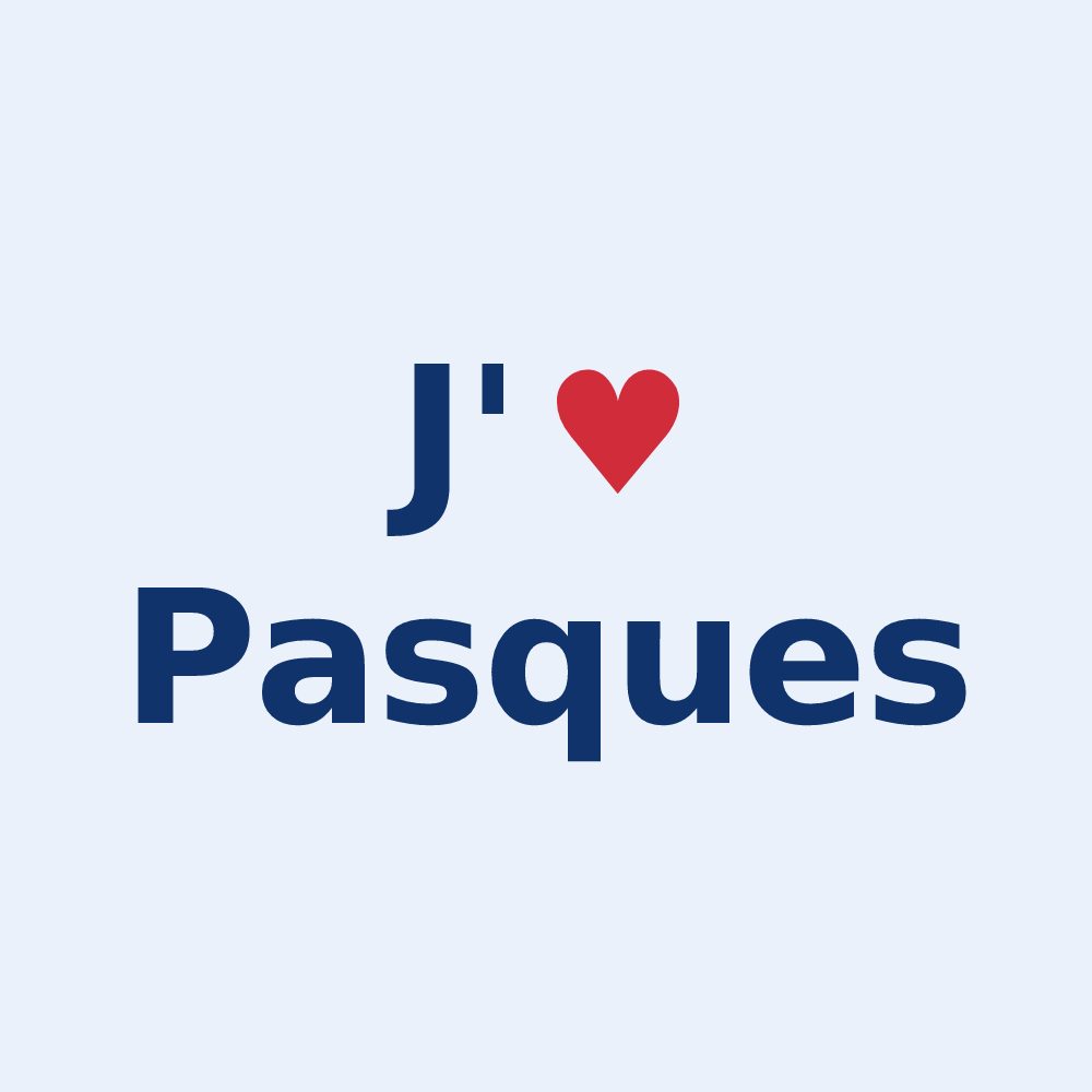 Sticker personnalisé Pasques — design J'aime Pasques