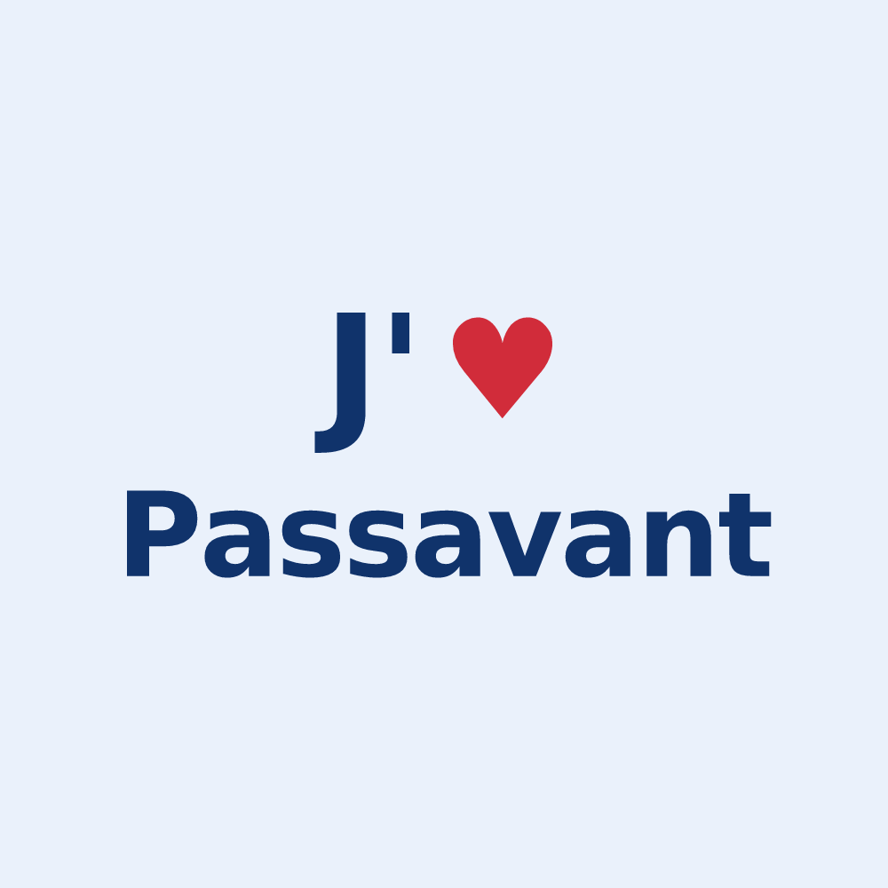 Sticker personnalisé Passavant — design J'aime Passavant
