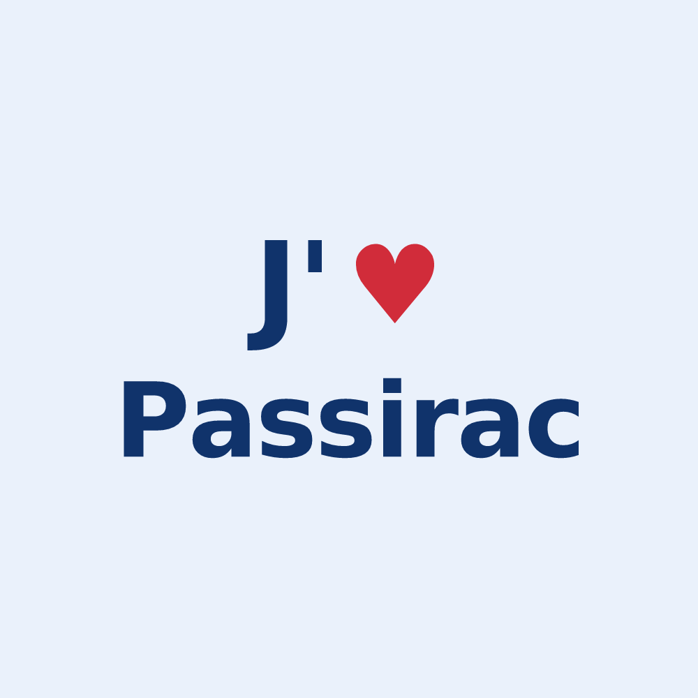 Sticker personnalisé Passirac — design J'aime Passirac