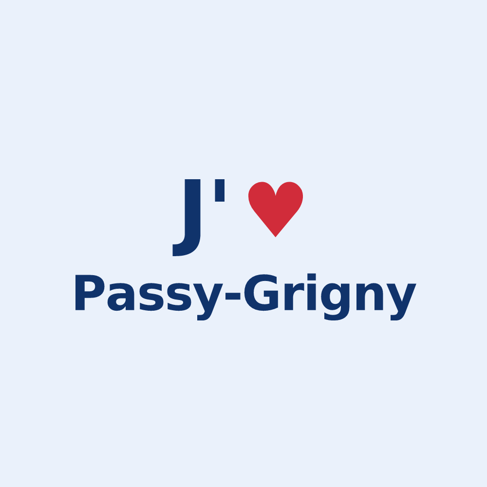 Sticker personnalisé Passy-Grigny — design J'aime Passy-Grigny