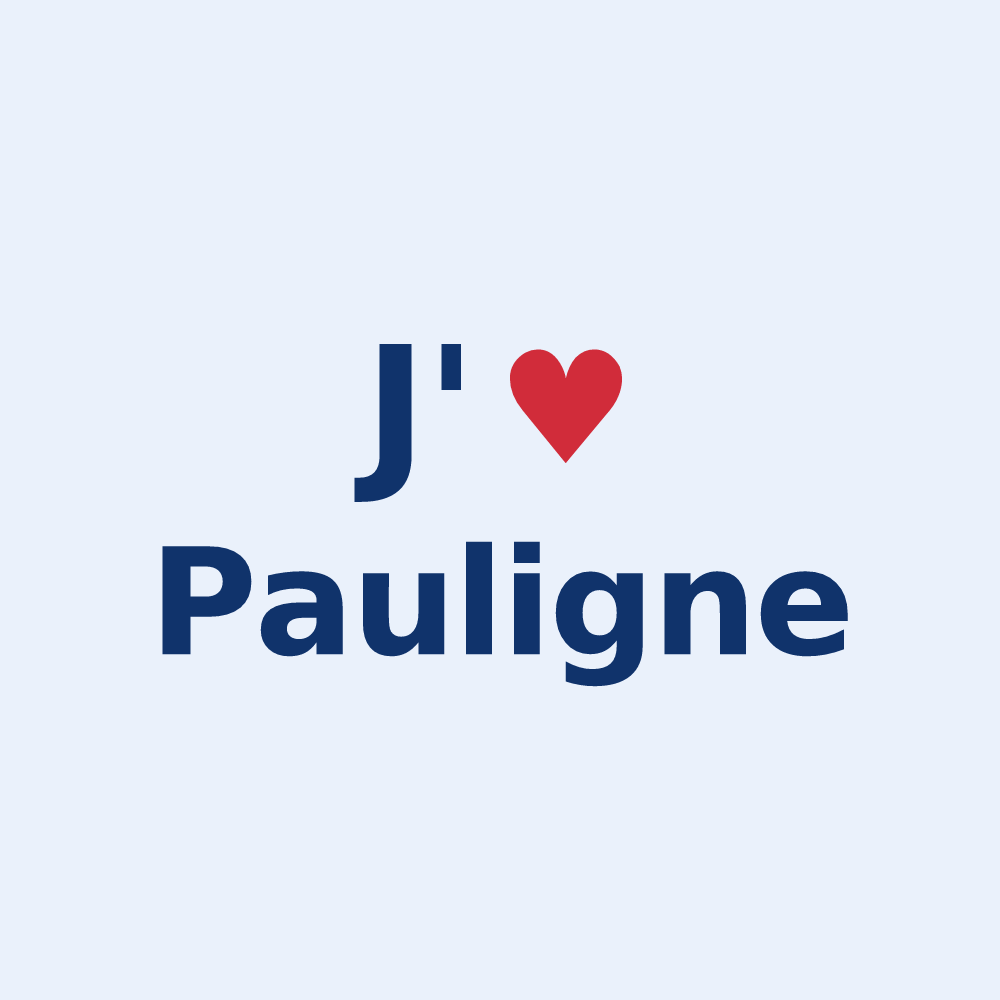 Sticker personnalisé Pauligne — design « J'aime Pauligne » imprimé sur le sticker