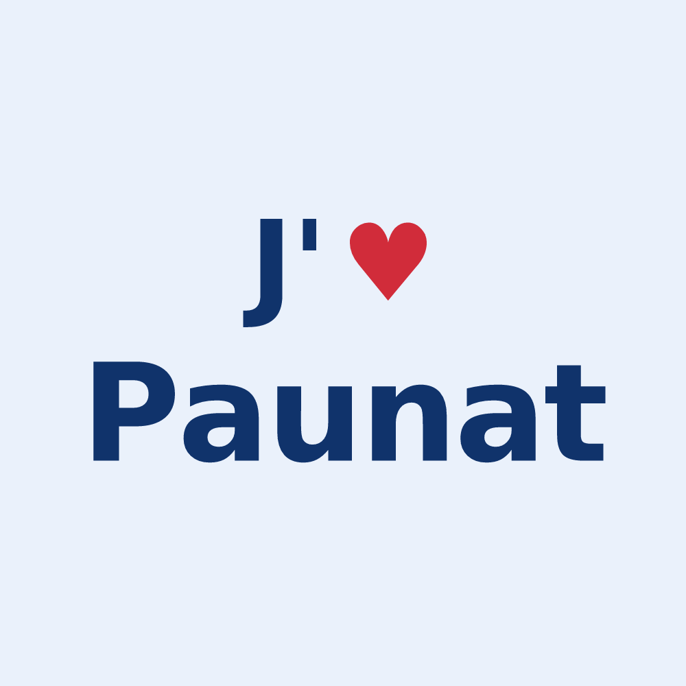 Sticker personnalisé Paunat — design J'aime Paunat