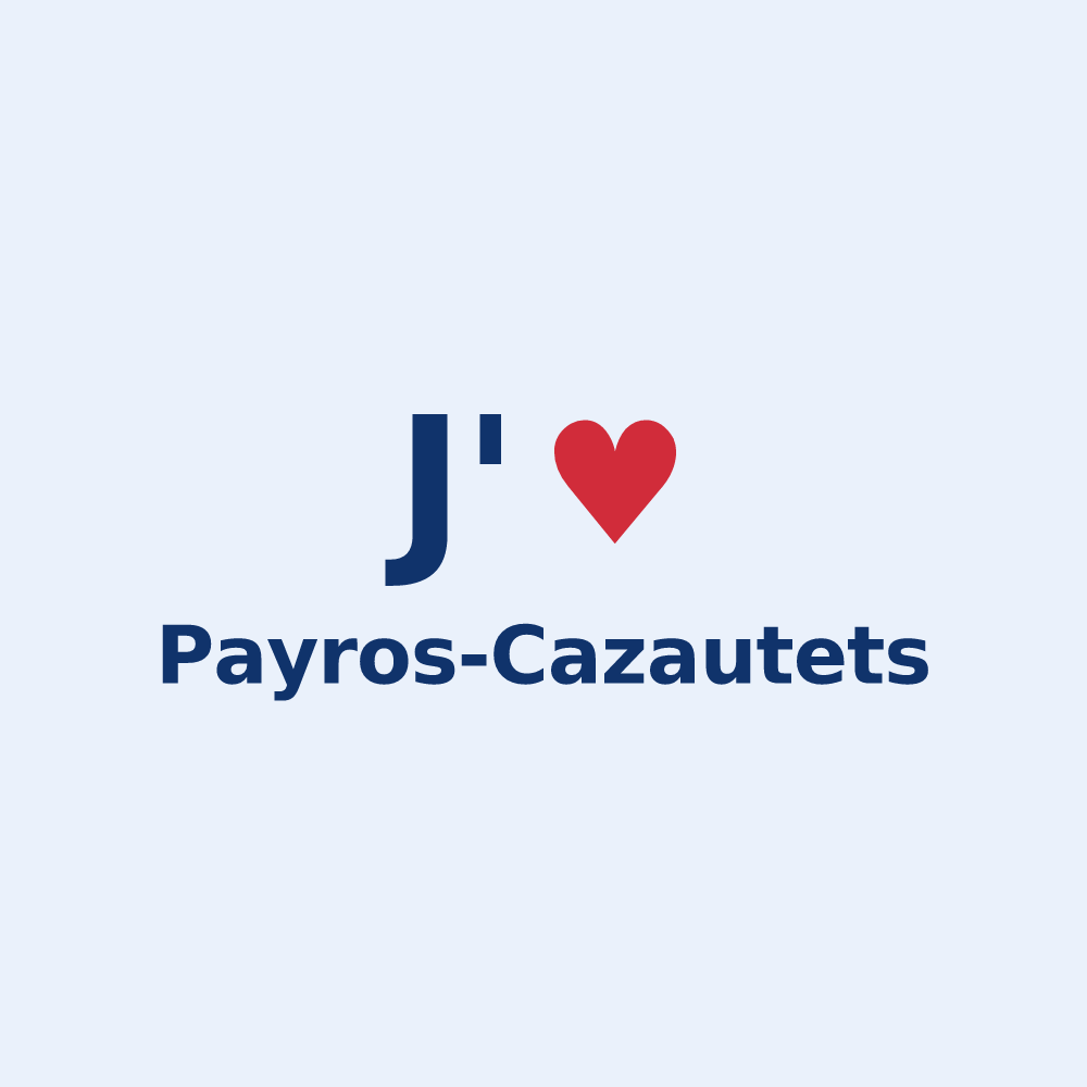 Sticker personnalisé Payros-Cazautets — design J'aime Payros-Cazautets