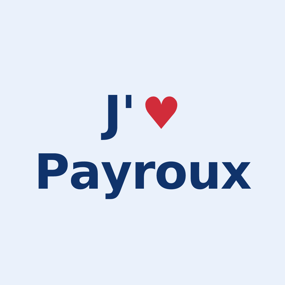 Sticker personnalisé Payroux — design J'aime Payroux