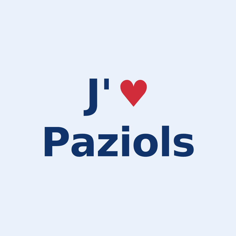 Sticker personnalisé Paziols — design J'aime Paziols