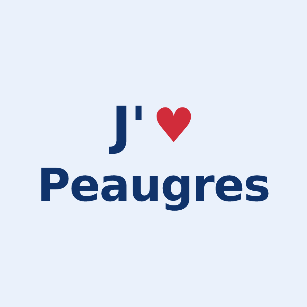 Sticker personnalisé Peaugres — design J'aime Peaugres