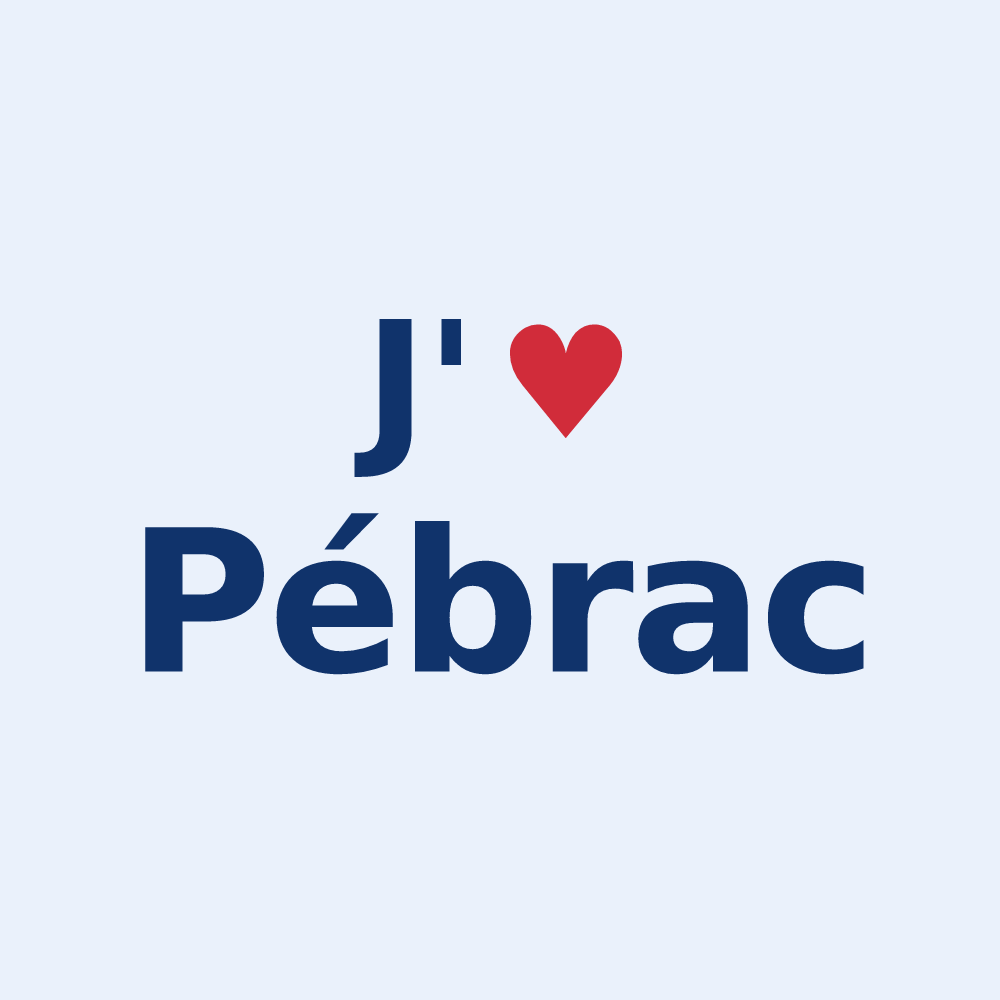 Sticker personnalisé Pébrac — design J'aime Pébrac