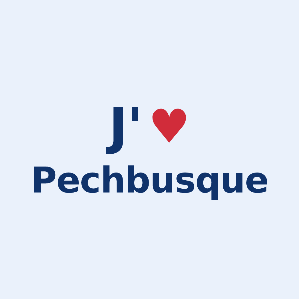Sticker personnalisé Pechbusque — design J'aime Pechbusque