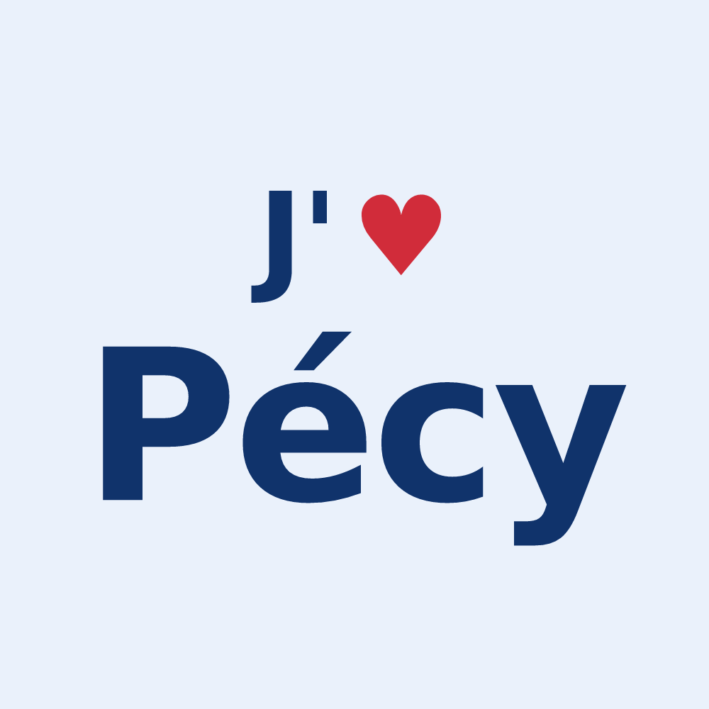 Sticker personnalisé Pécy — design J'aime Pécy