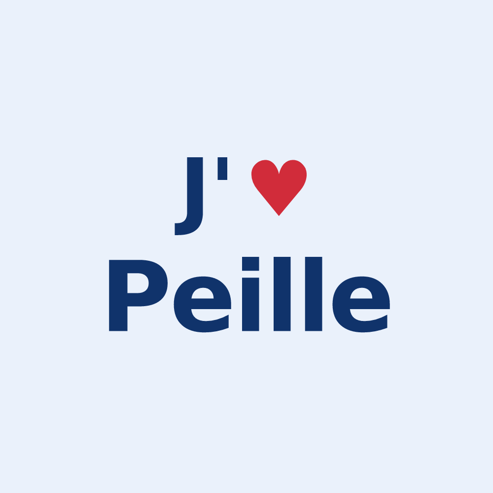 Sticker personnalisé Peille — design « J'aime Peille » imprimé sur le sticker