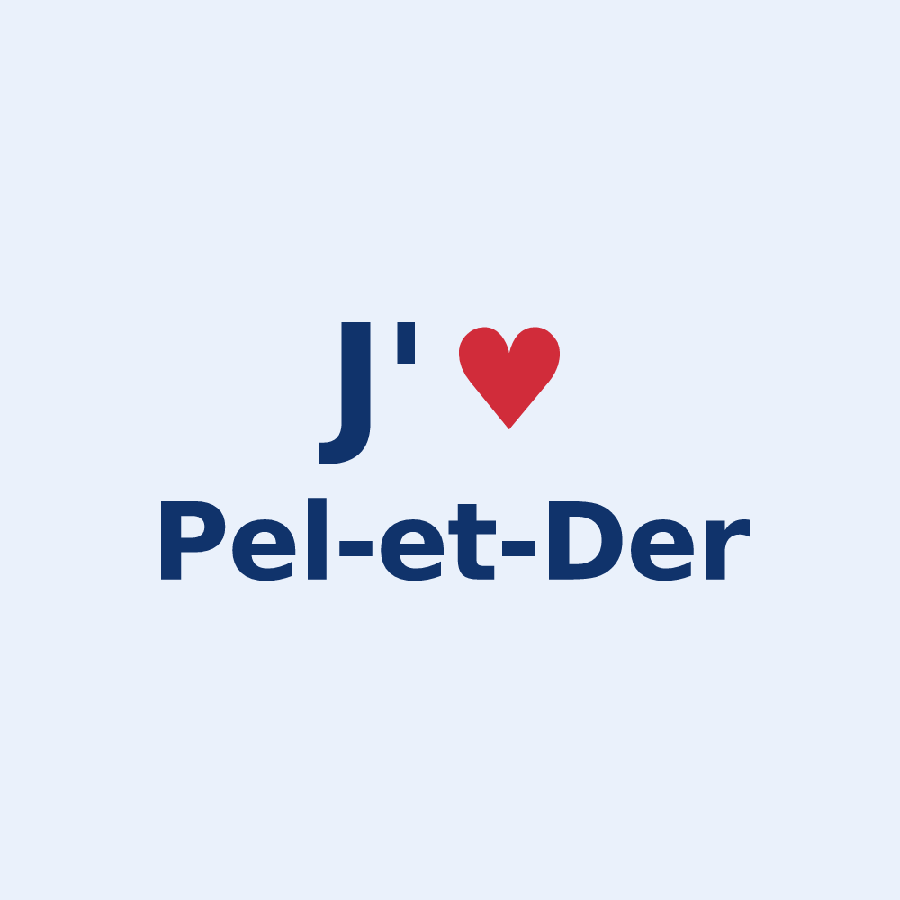 Sticker personnalisé Pel-et-Der — design J'aime Pel-et-Der