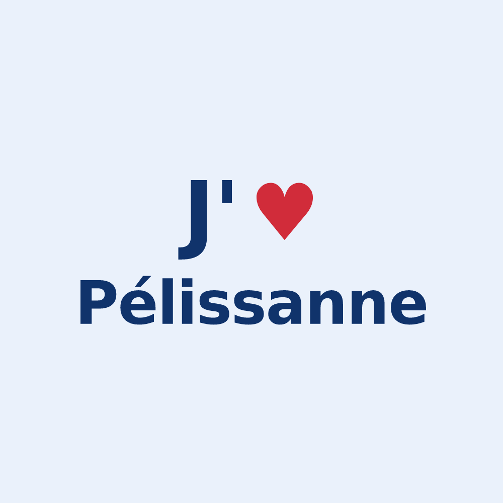 Sticker personnalisé Pélissanne — design J'aime Pélissanne