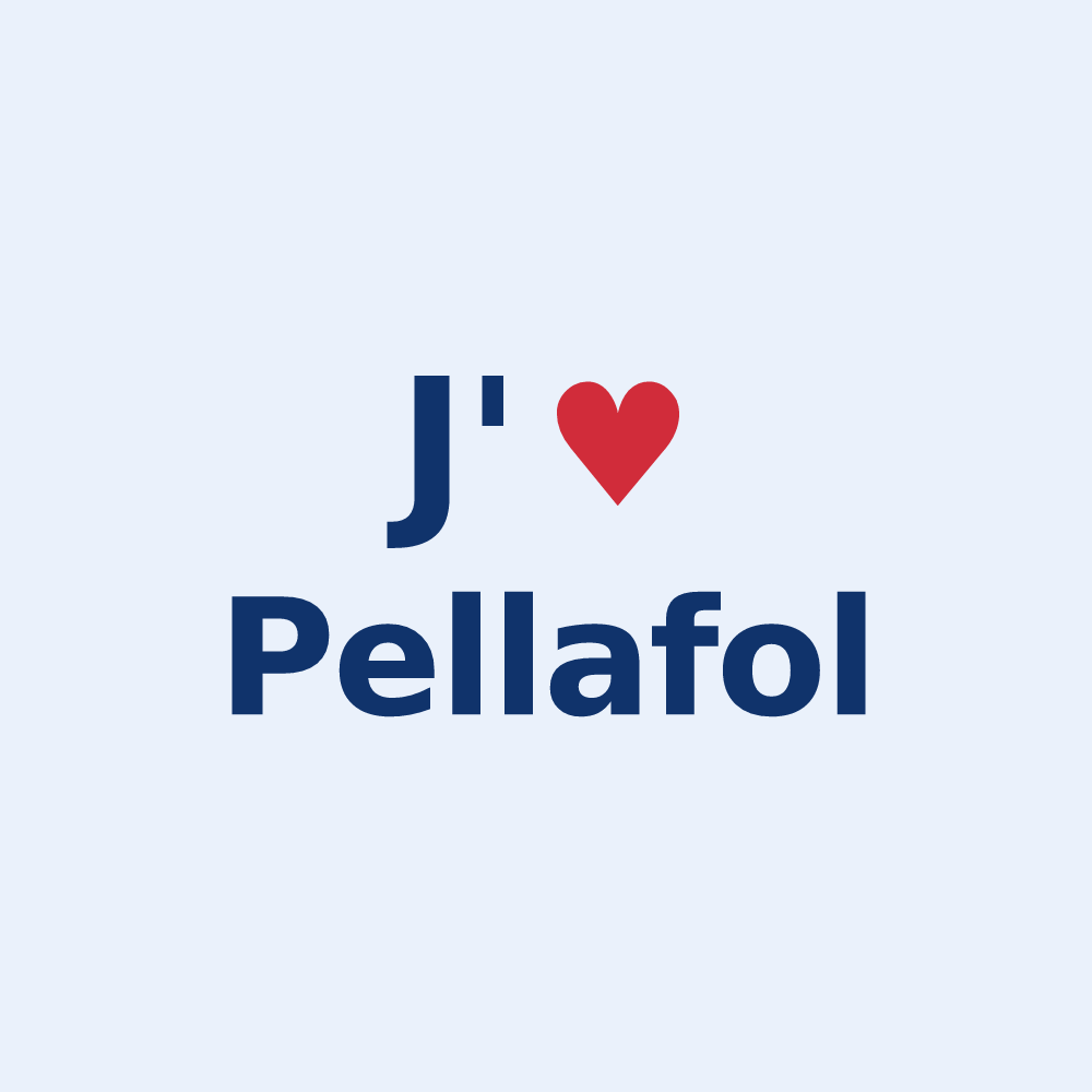 Sticker personnalisé Pellafol — design « J'aime Pellafol » imprimé sur le sticker