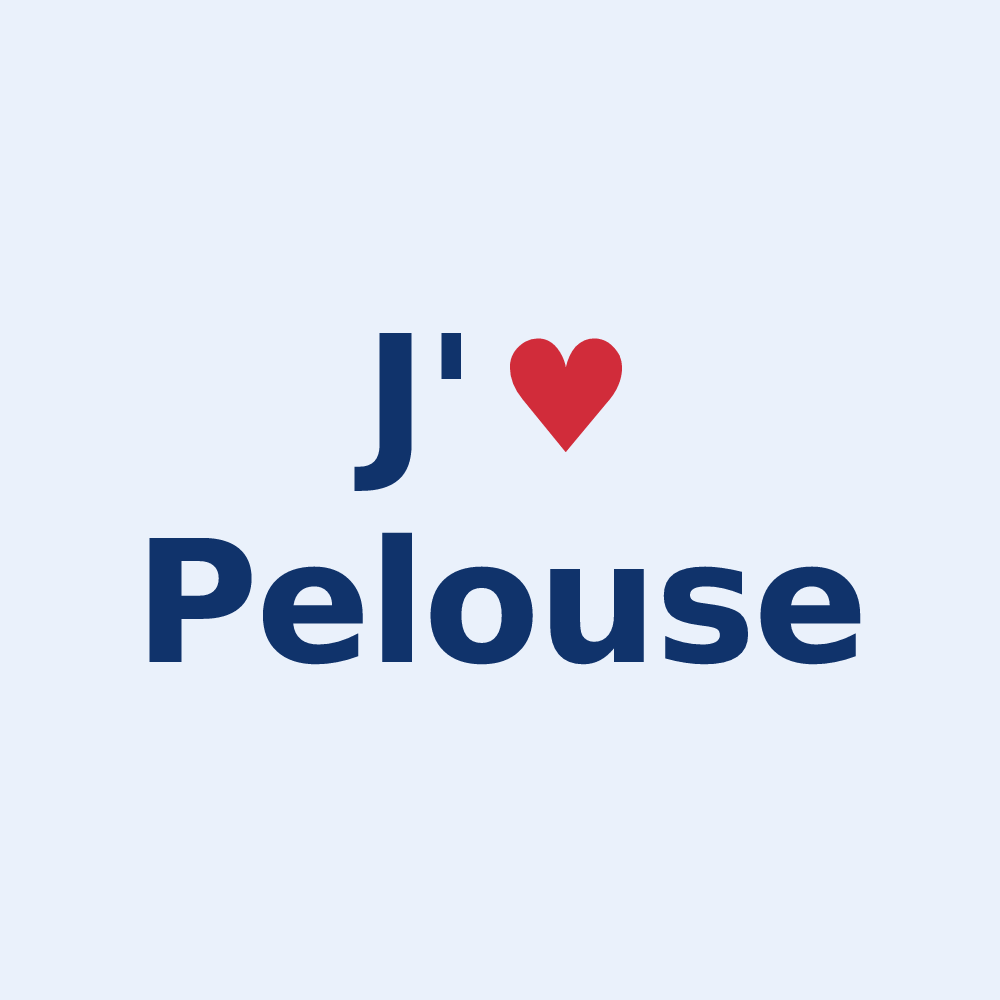 Sticker personnalisé Pelouse — design « J'aime Pelouse » imprimé sur le sticker