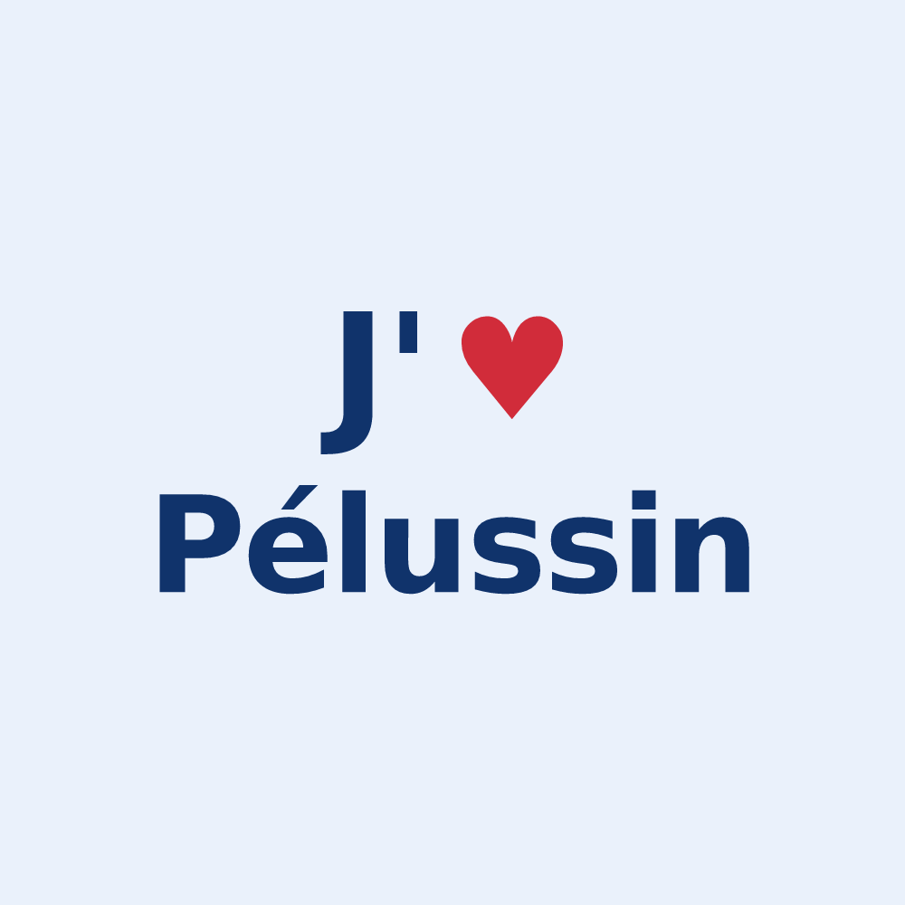 Sticker personnalisé Pélussin — design J'aime Pélussin