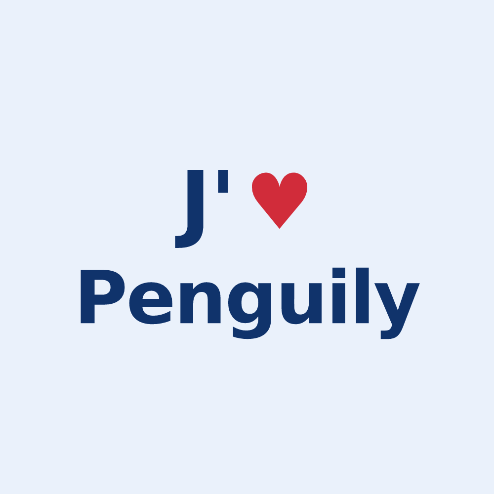 Sticker personnalisé Penguily — design J'aime Penguily