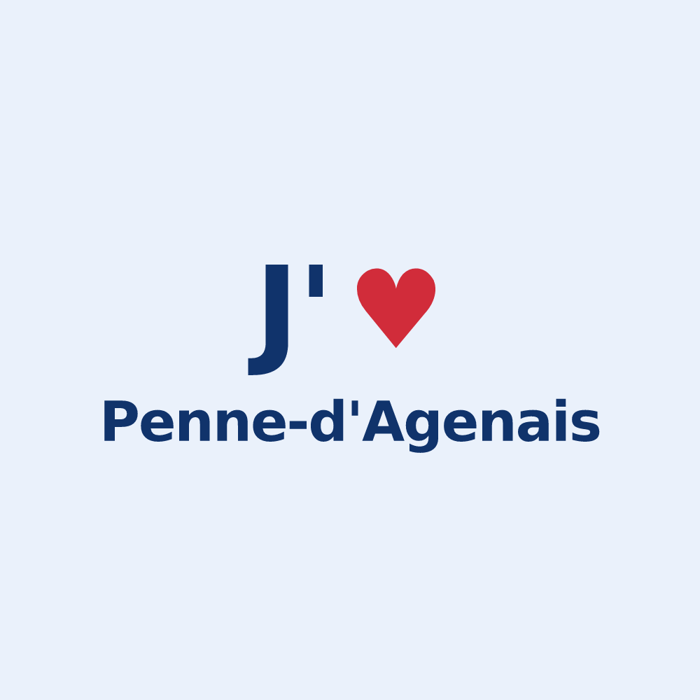 Sticker personnalisé Penne-d'Agenais — design J'aime Penne-d'Agenais