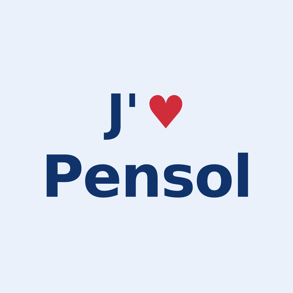 Sticker personnalisé Pensol — design J'aime Pensol