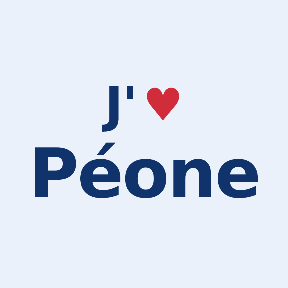 Sticker personnalisé Péone — design J'aime Péone