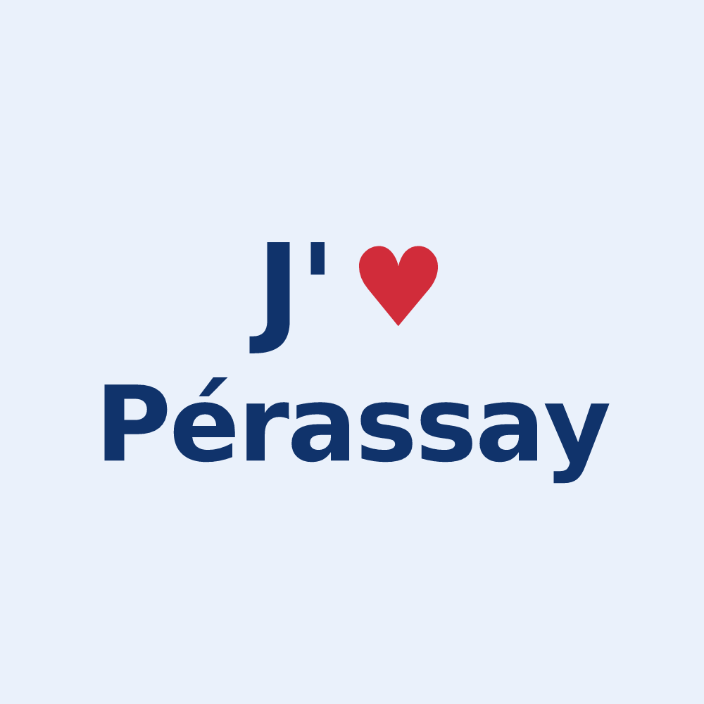 Sticker personnalisé Pérassay — design J'aime Pérassay