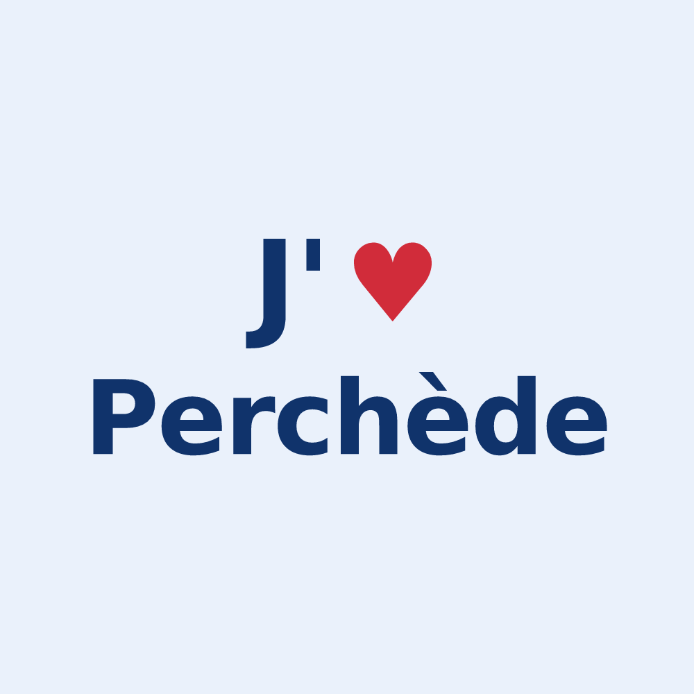 Sticker personnalisé Perchède — design J'aime Perchède