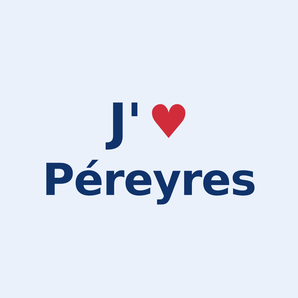 Sticker personnalisé Péreyres — design « J'aime Péreyres » imprimé sur le sticker