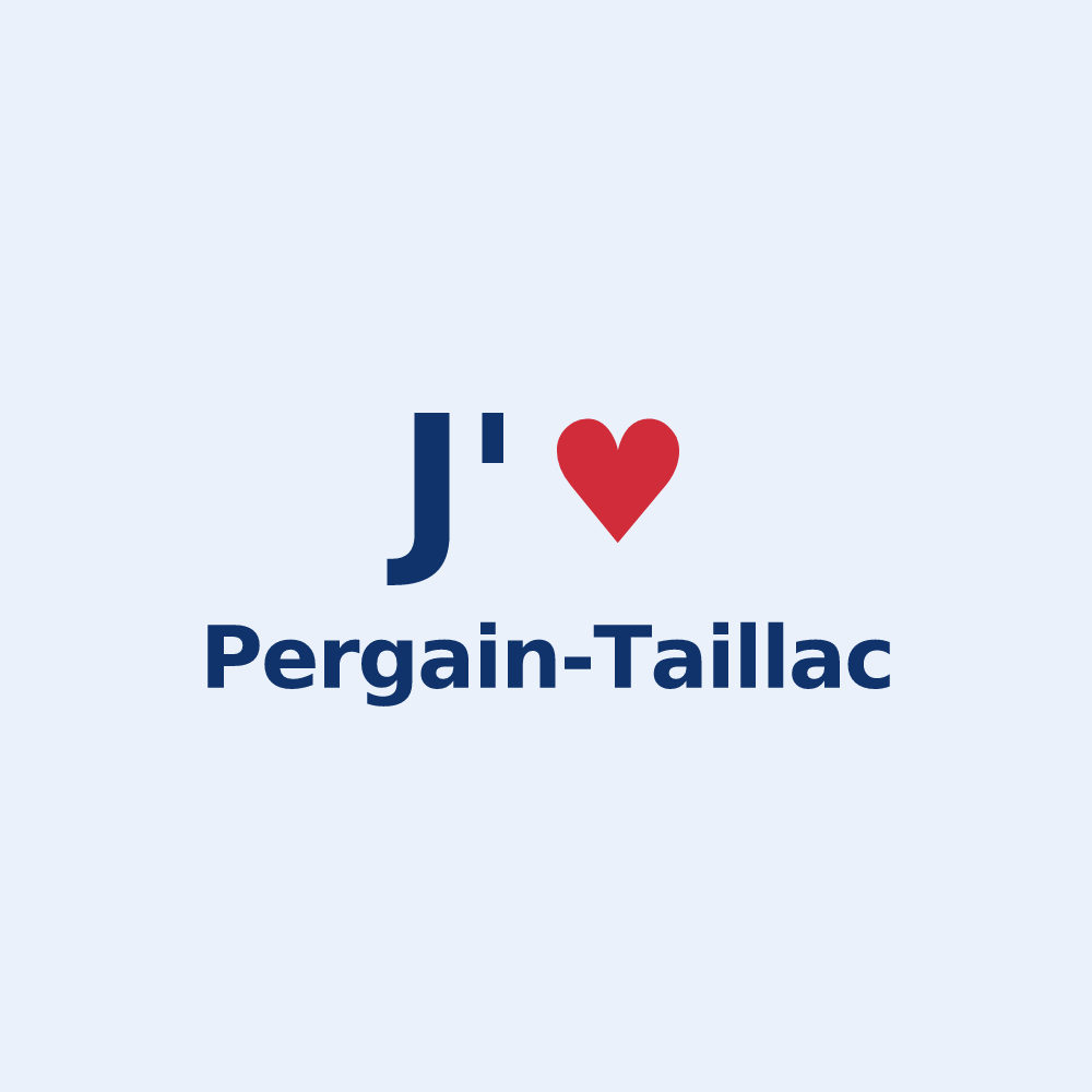Sticker personnalisé Pergain-Taillac — design J'aime Pergain-Taillac