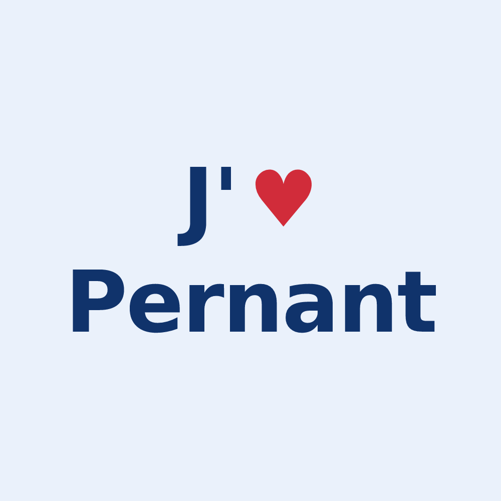 Sticker personnalisé Pernant — design J'aime Pernant