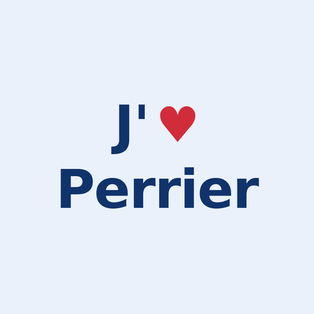 Sticker personnalisé Perrier — design J'aime Perrier