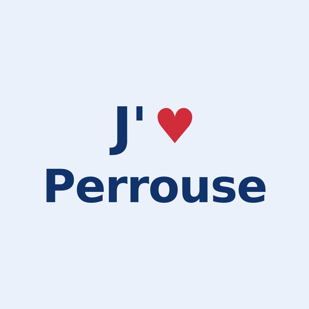 Sticker personnalisé Perrouse — design J'aime Perrouse