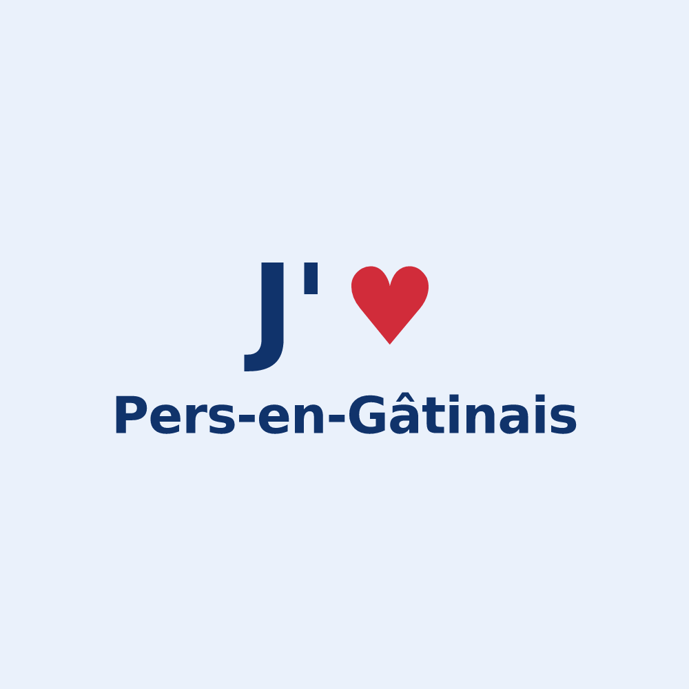Sticker personnalisé Pers-en-Gâtinais — design J'aime Pers-en-Gâtinais