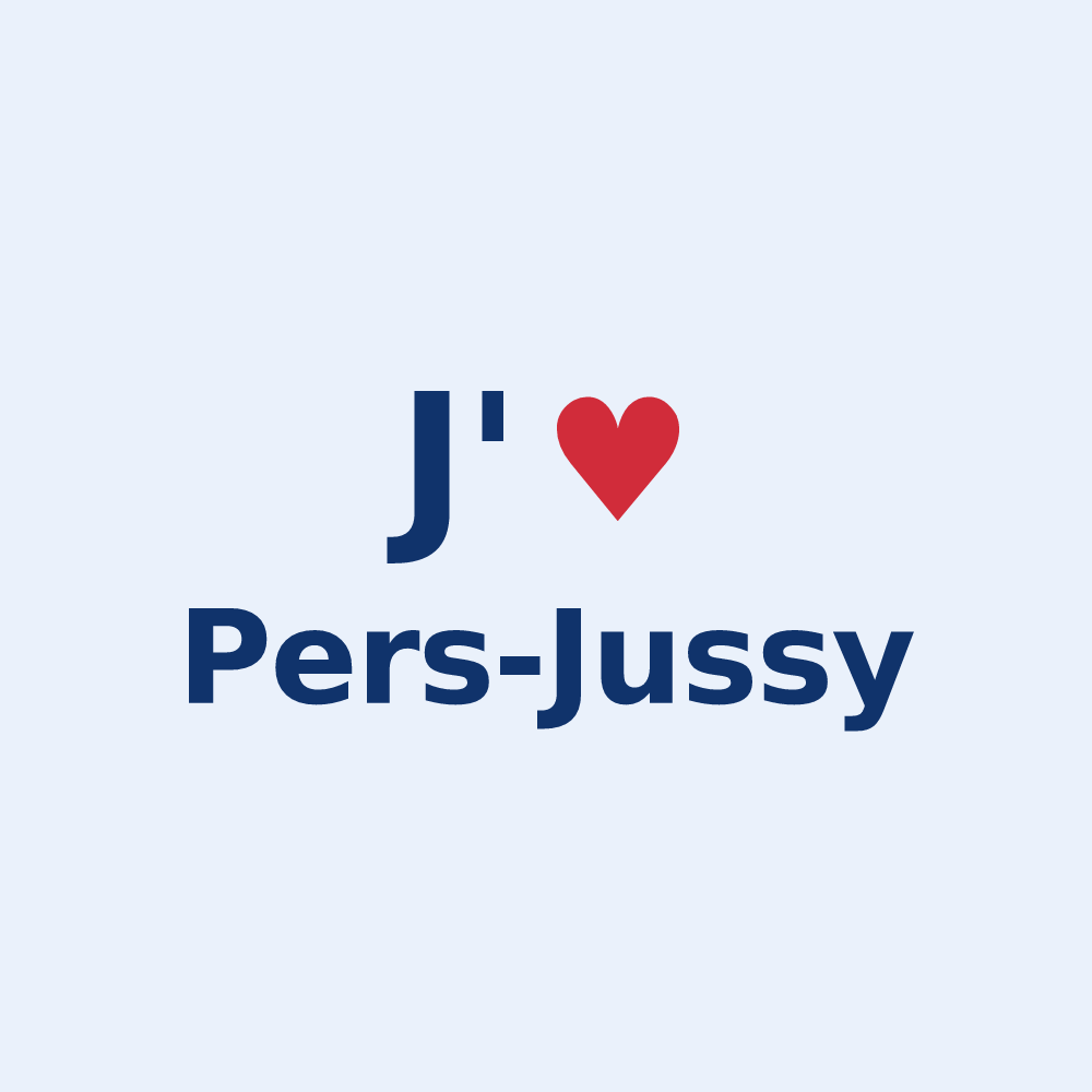 Sticker personnalisé Pers-Jussy — design J'aime Pers-Jussy