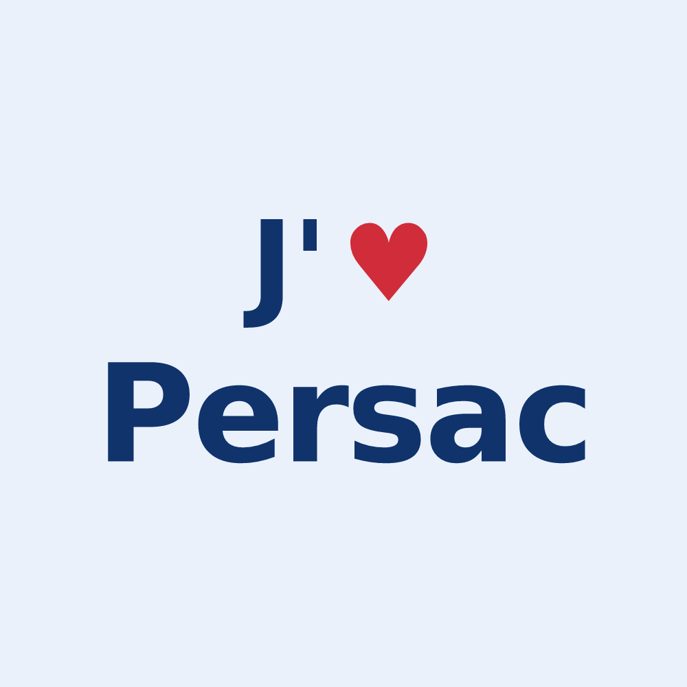 Sticker personnalisé Persac — design « J'aime Persac » imprimé sur le sticker