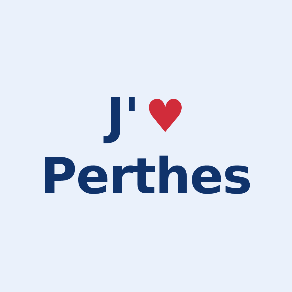 Sticker personnalisé Perthes — design J'aime Perthes