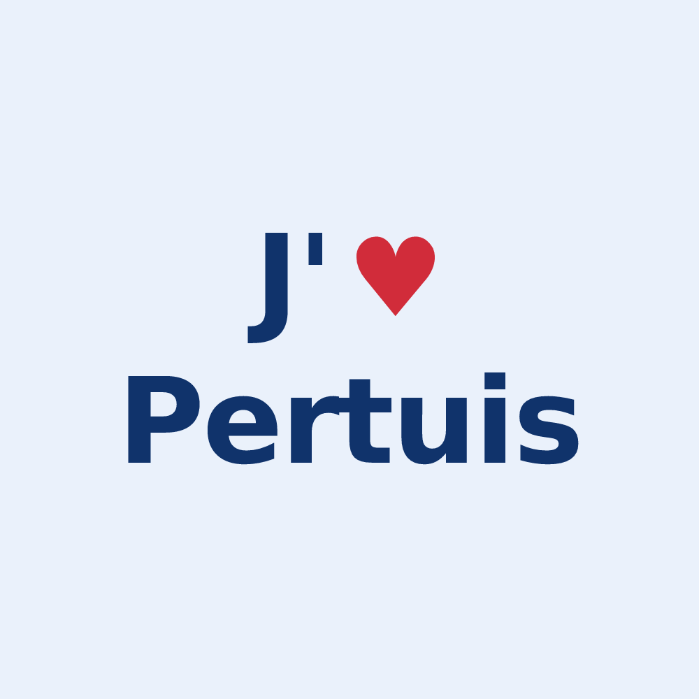 Sticker personnalisé Pertuis — design J'aime Pertuis