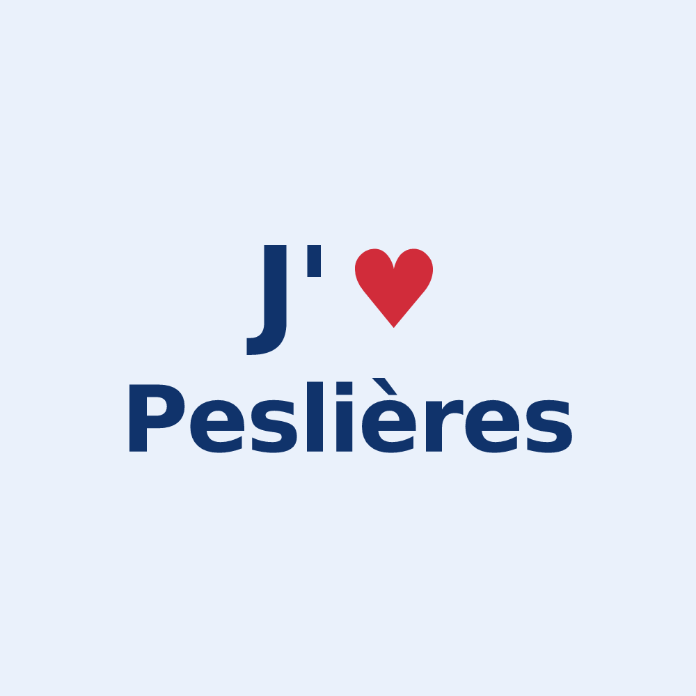 Sticker personnalisé Peslières — design J'aime Peslières