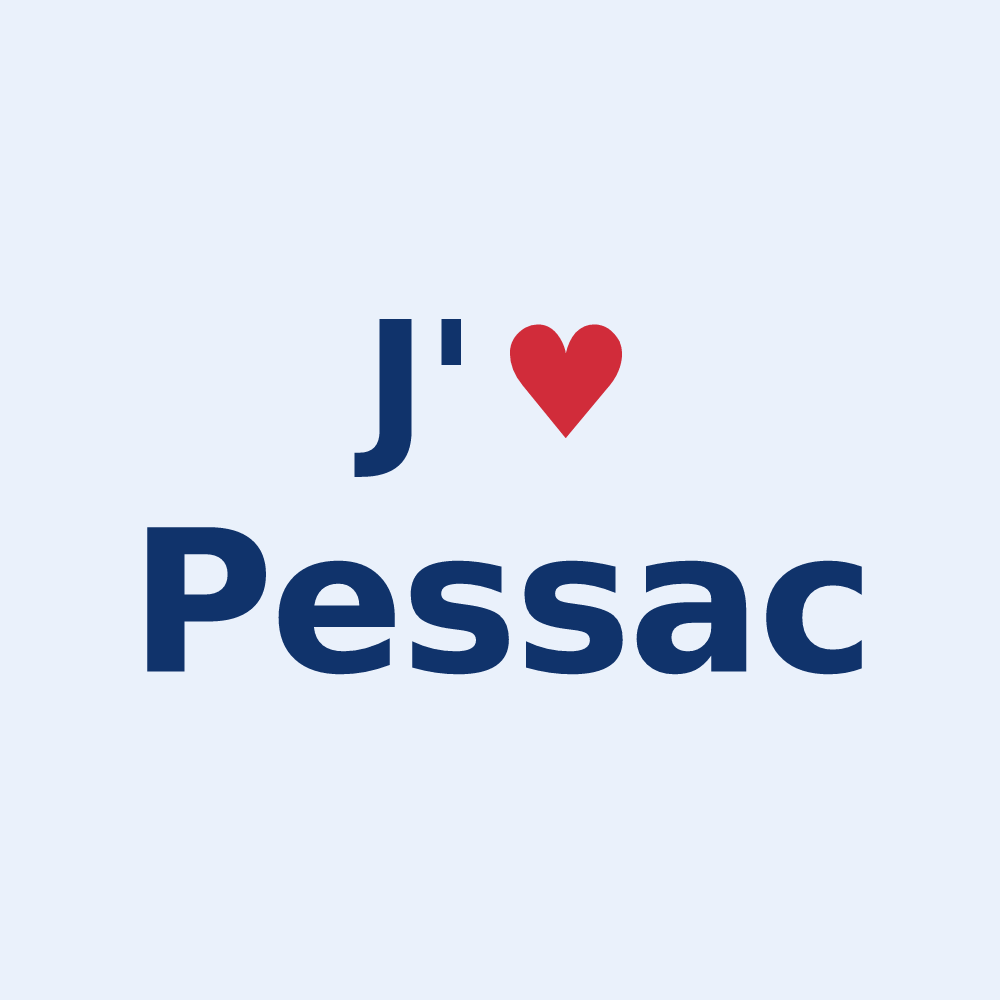 Sticker personnalisé Pessac — design J'aime Pessac