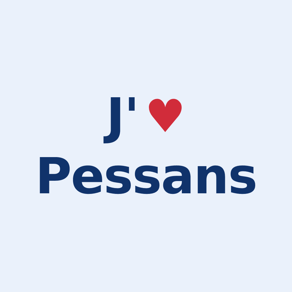 Sticker personnalisé Pessans — design J'aime Pessans