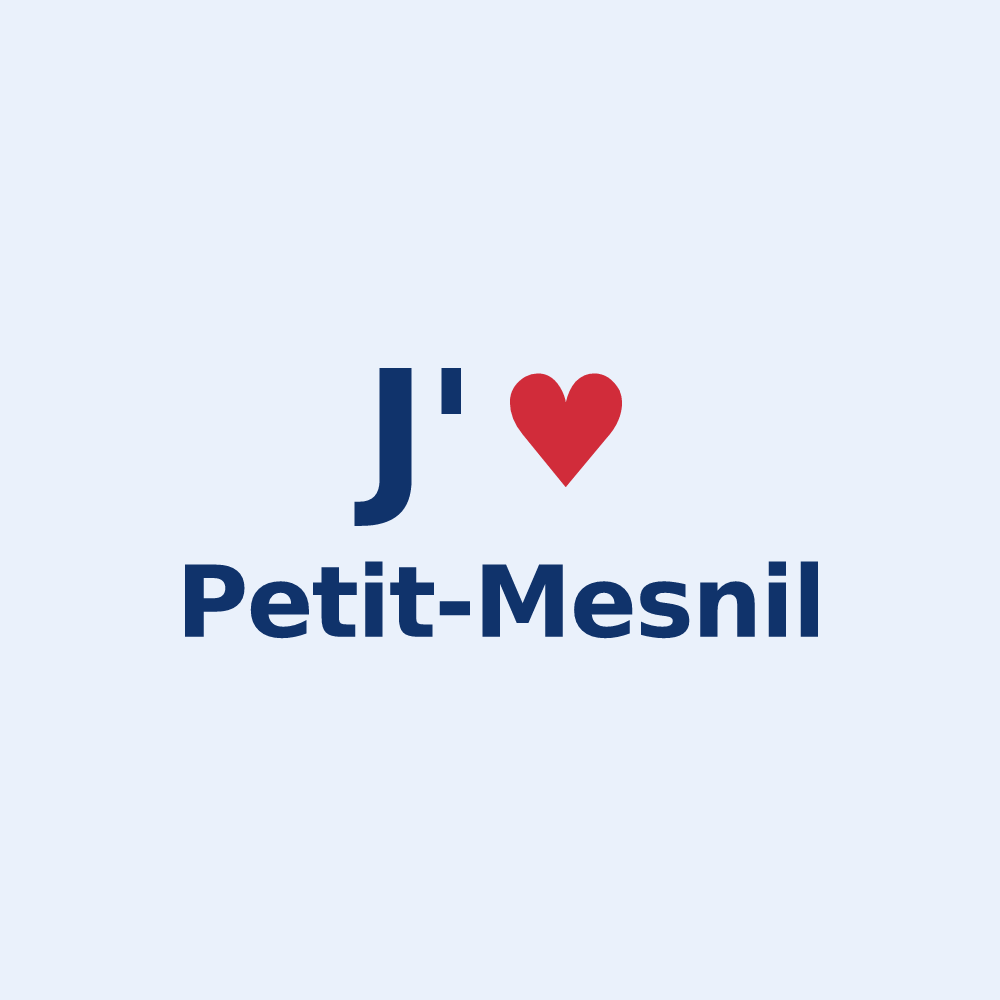 Sticker personnalisé Petit-Mesnil — design J'aime Petit-Mesnil