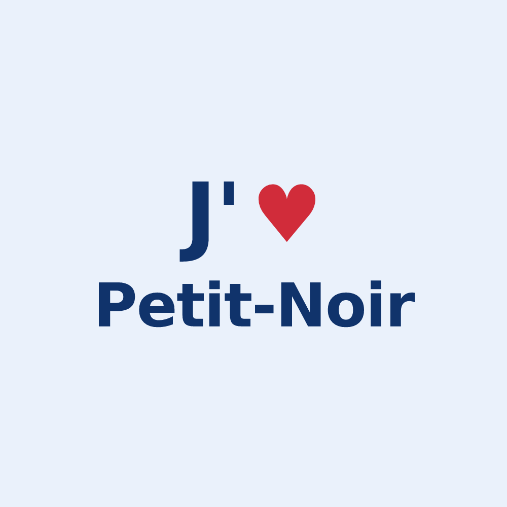 Sticker personnalisé Petit-Noir — design J'aime Petit-Noir
