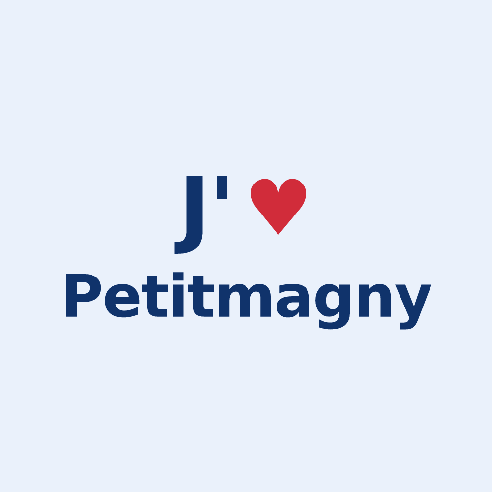 Sticker personnalisé Petitmagny — design « J'aime Petitmagny » imprimé sur le sticker