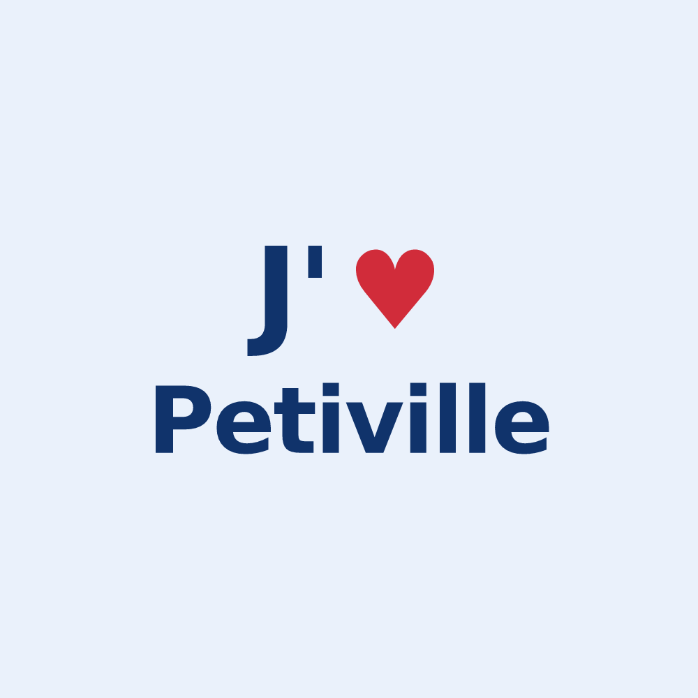 Sticker personnalisé Petiville — design J'aime Petiville