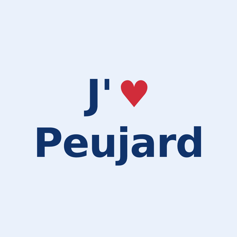 Sticker personnalisé Peujard — design « J'aime Peujard » imprimé sur le sticker